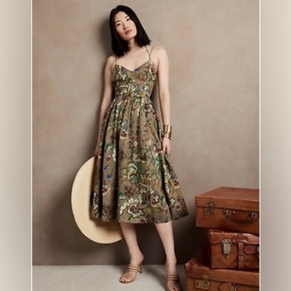 Banana Republic Vintage Floral Linen Midi dress